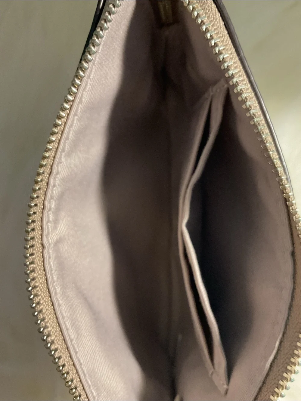 Coach Pebbled Leather Wristlet in Taupe Gray